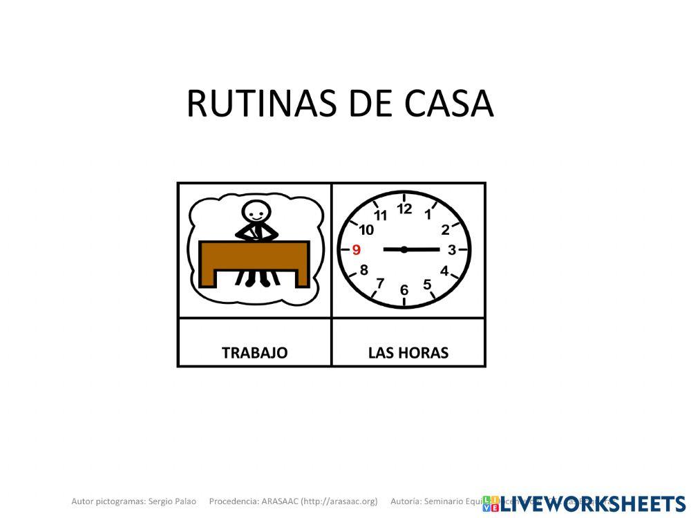 Material TEACHH rutinas y hora casa