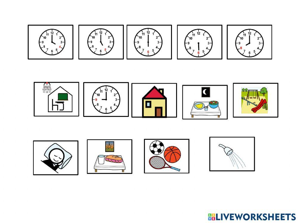 Material TEACHH rutinas y hora casa