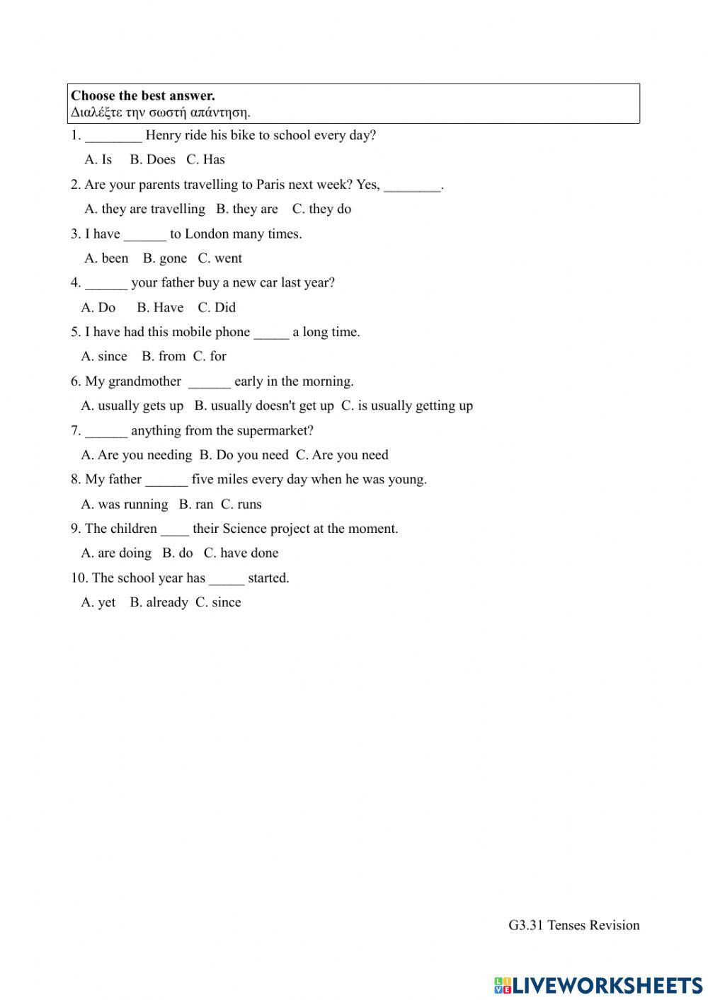Csenior Worksheet 31