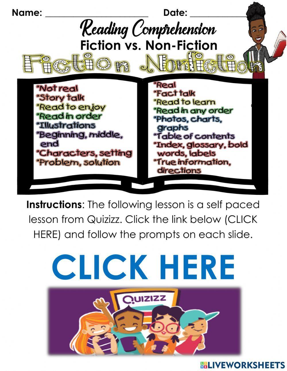 Quizizz Lesson - Fiction & Non-Fiction