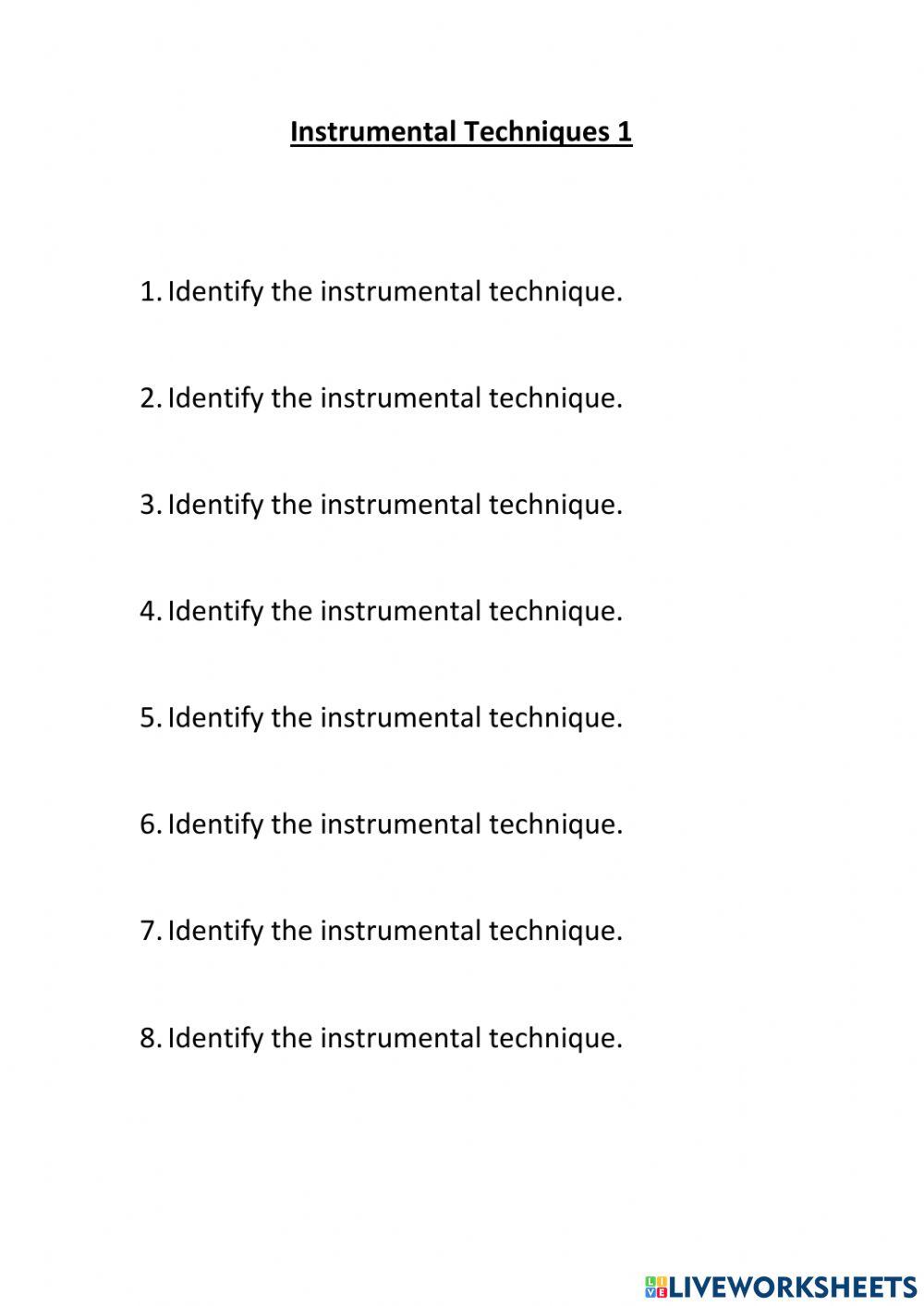 Instrumental Techniques 1