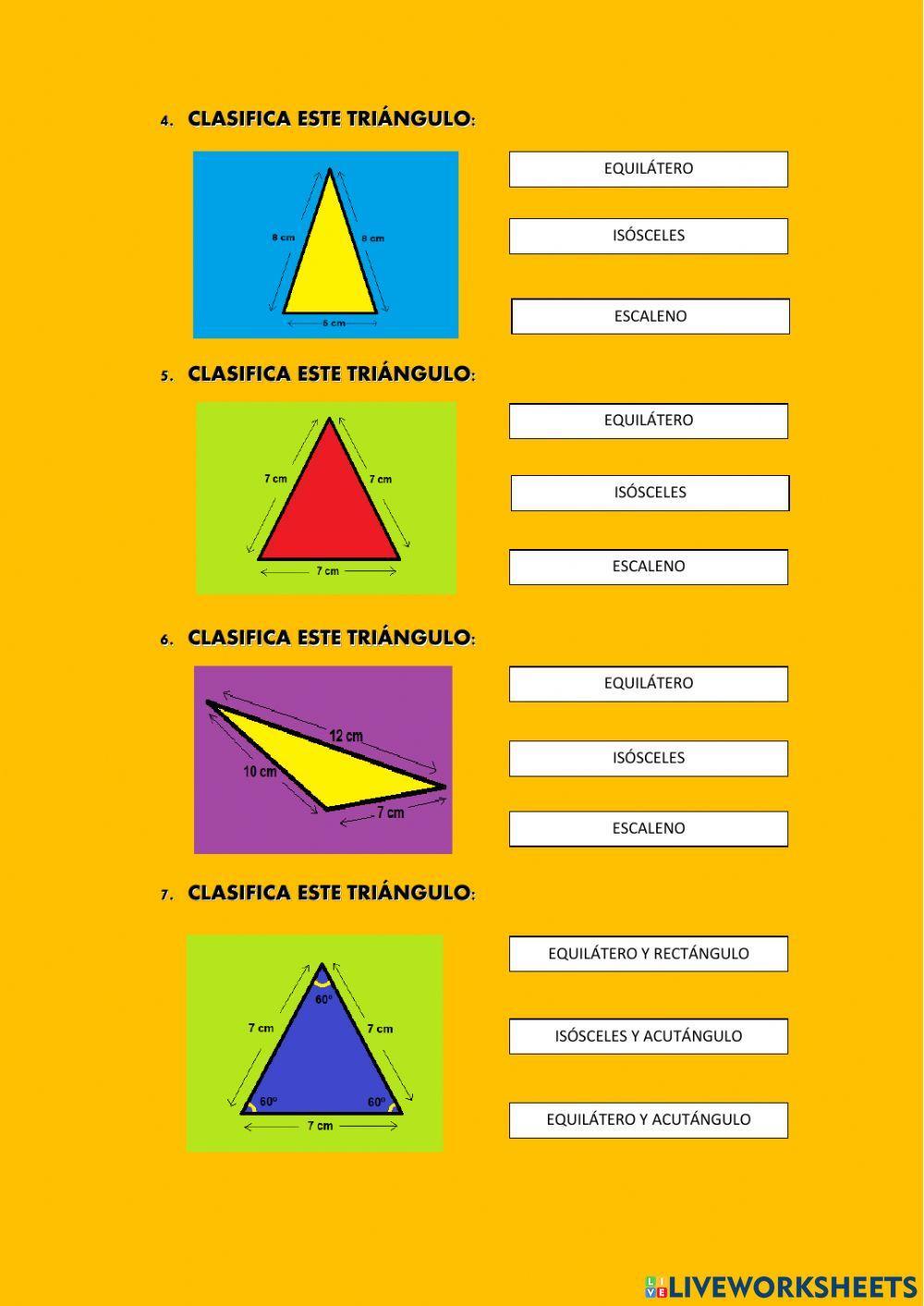 Clasificación de los triángulos