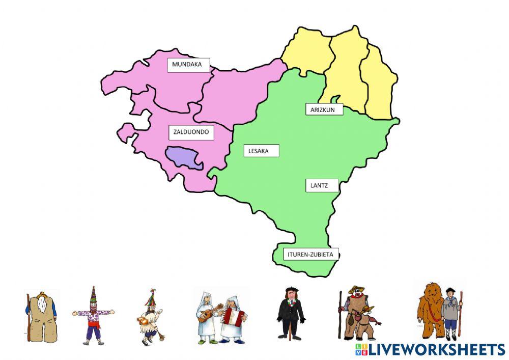 Euskal Herriko inauteriak: mapa