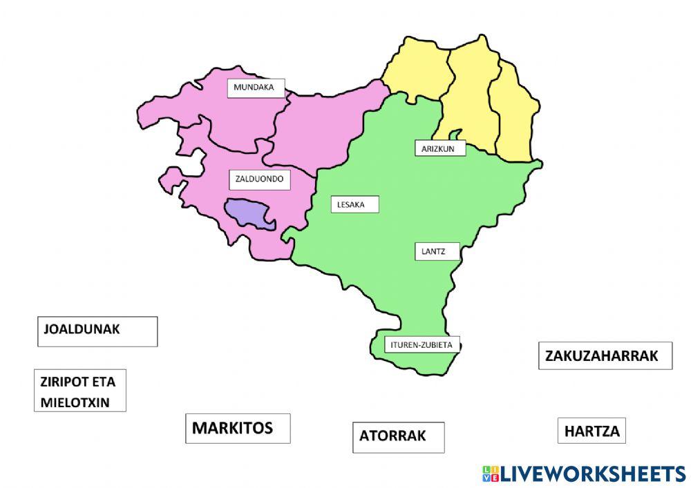 Euskal Herriko inauteriak: pertsonaien izenak eta mapa