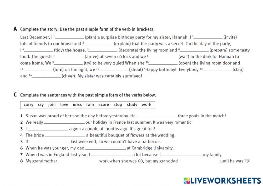 Past Simple regular affirmative