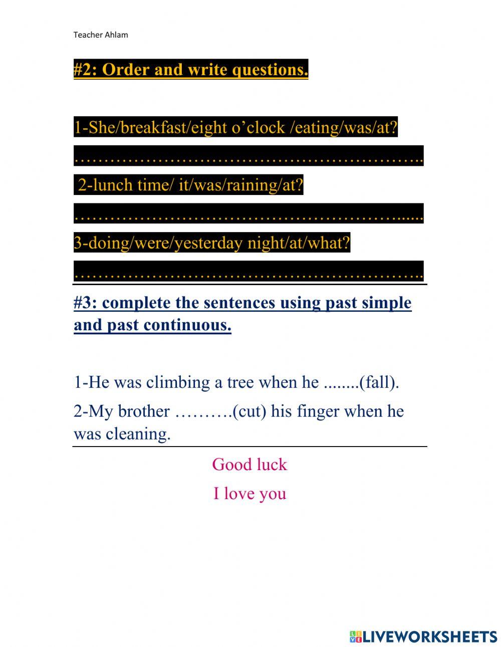 Past simple and past continuous