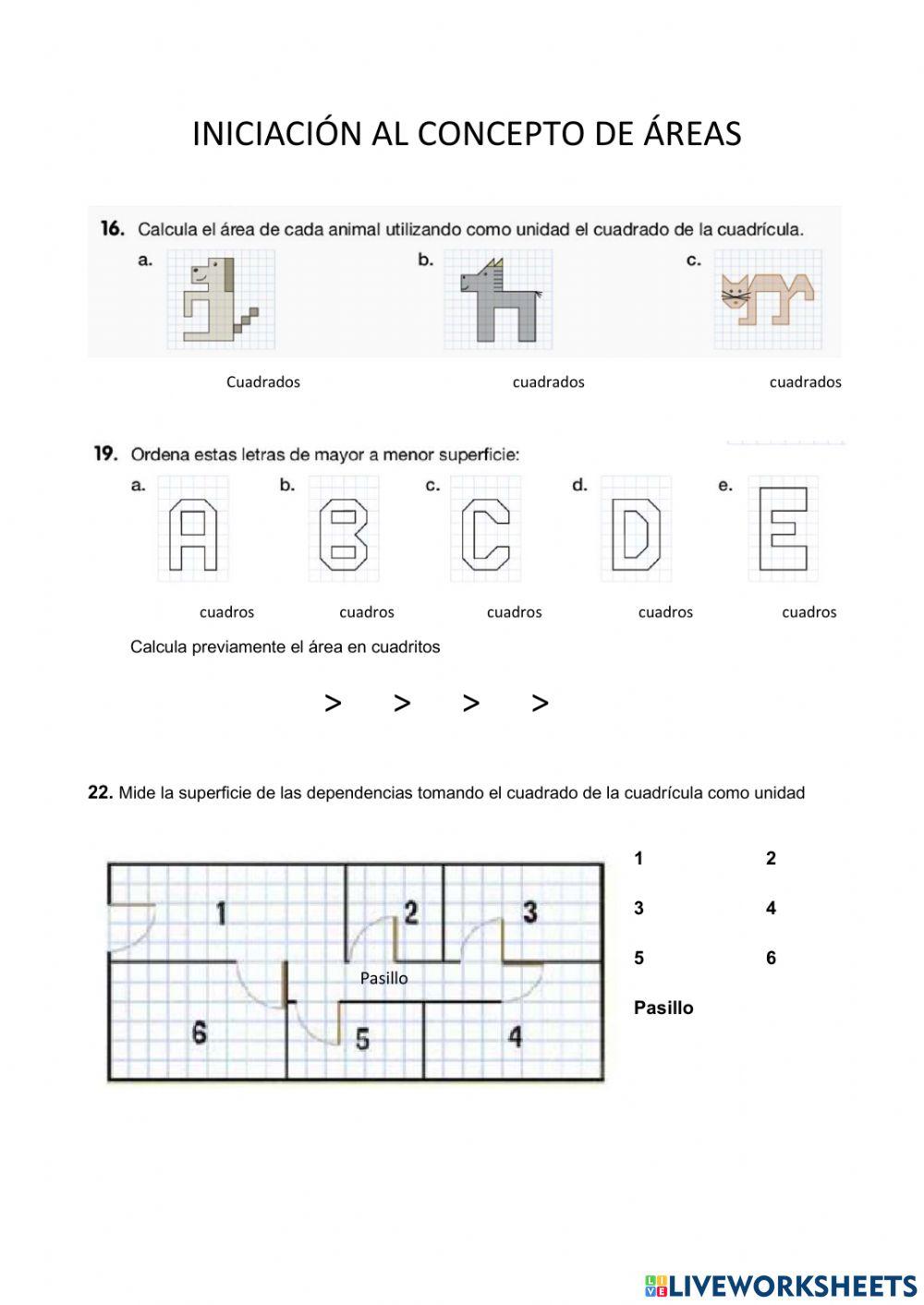 Iniciación al concepto de áreas