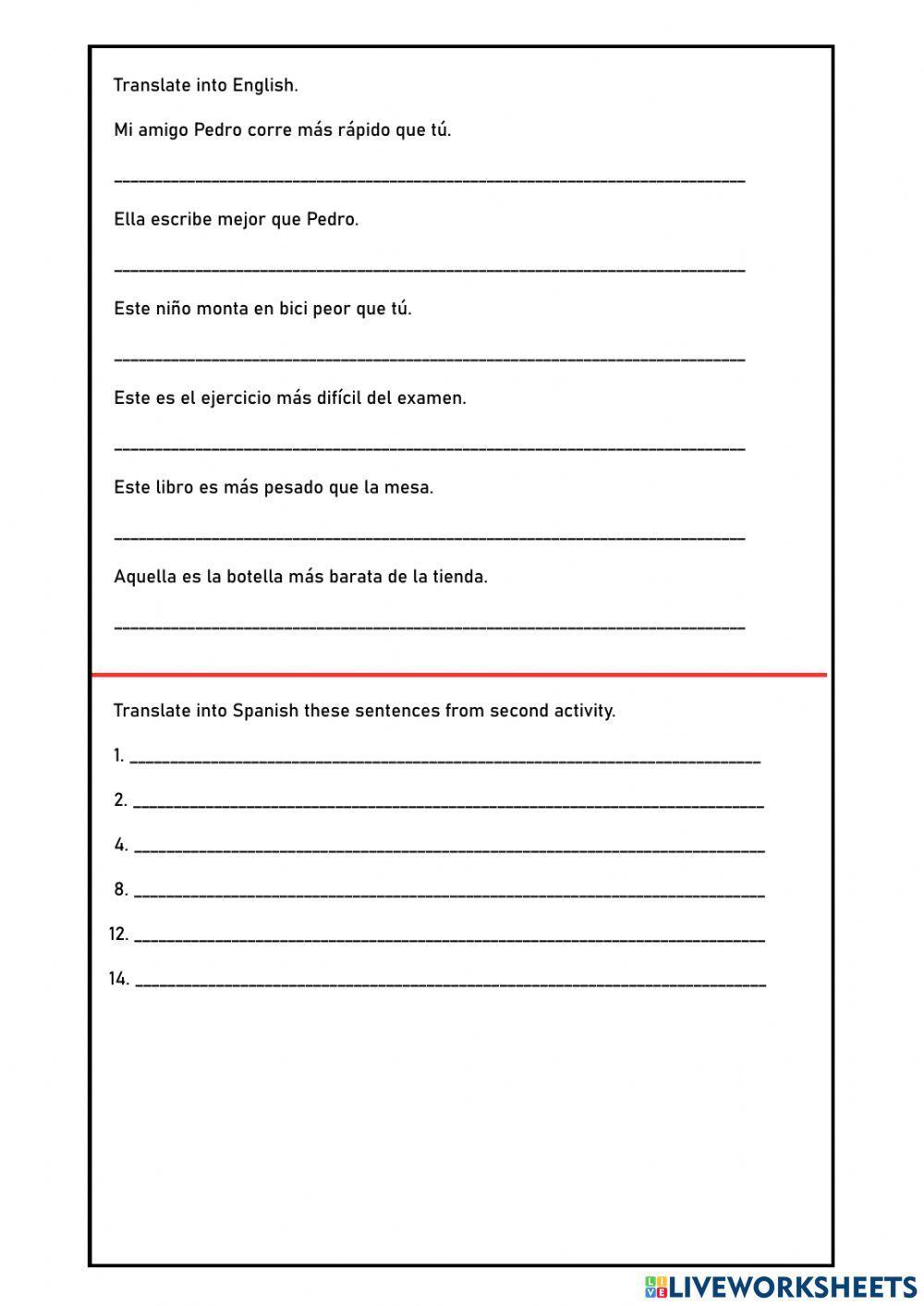 Grados del adjetivo en inglés 1