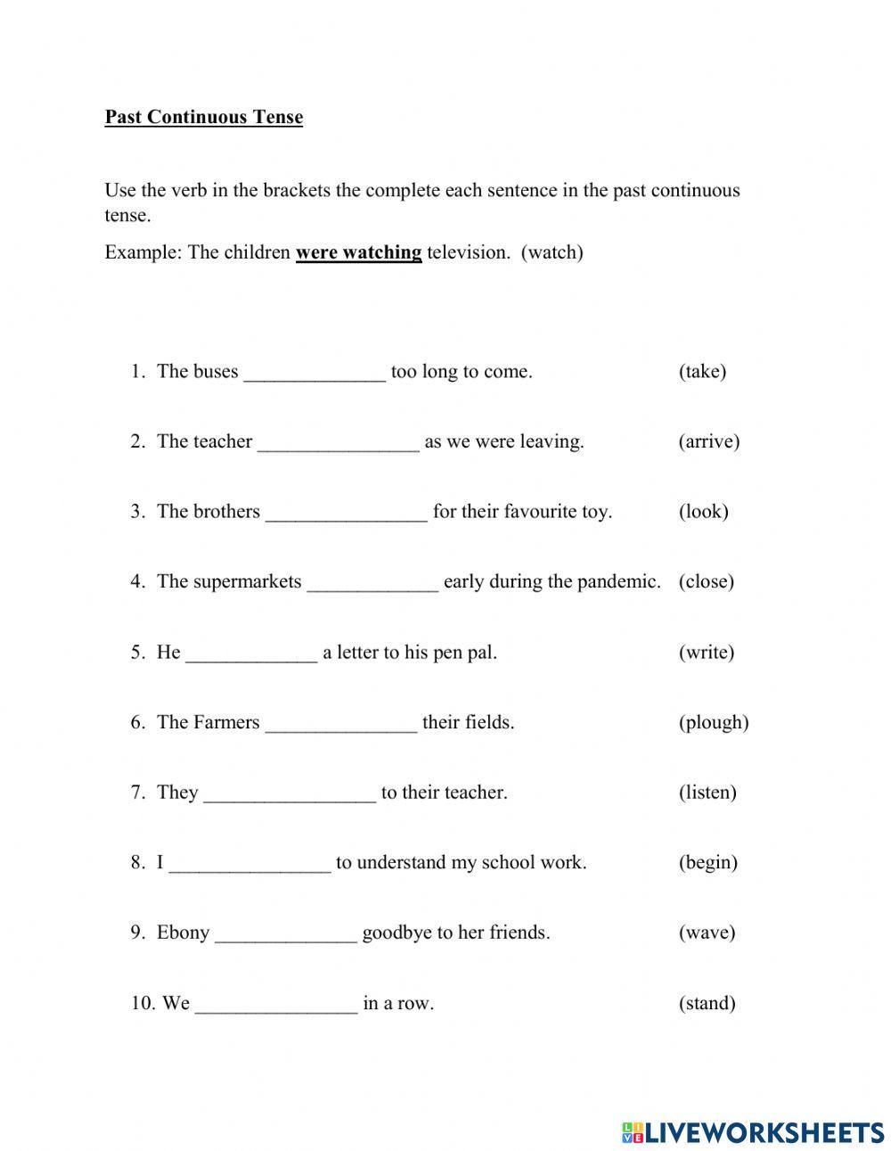 Past Continuous Tense