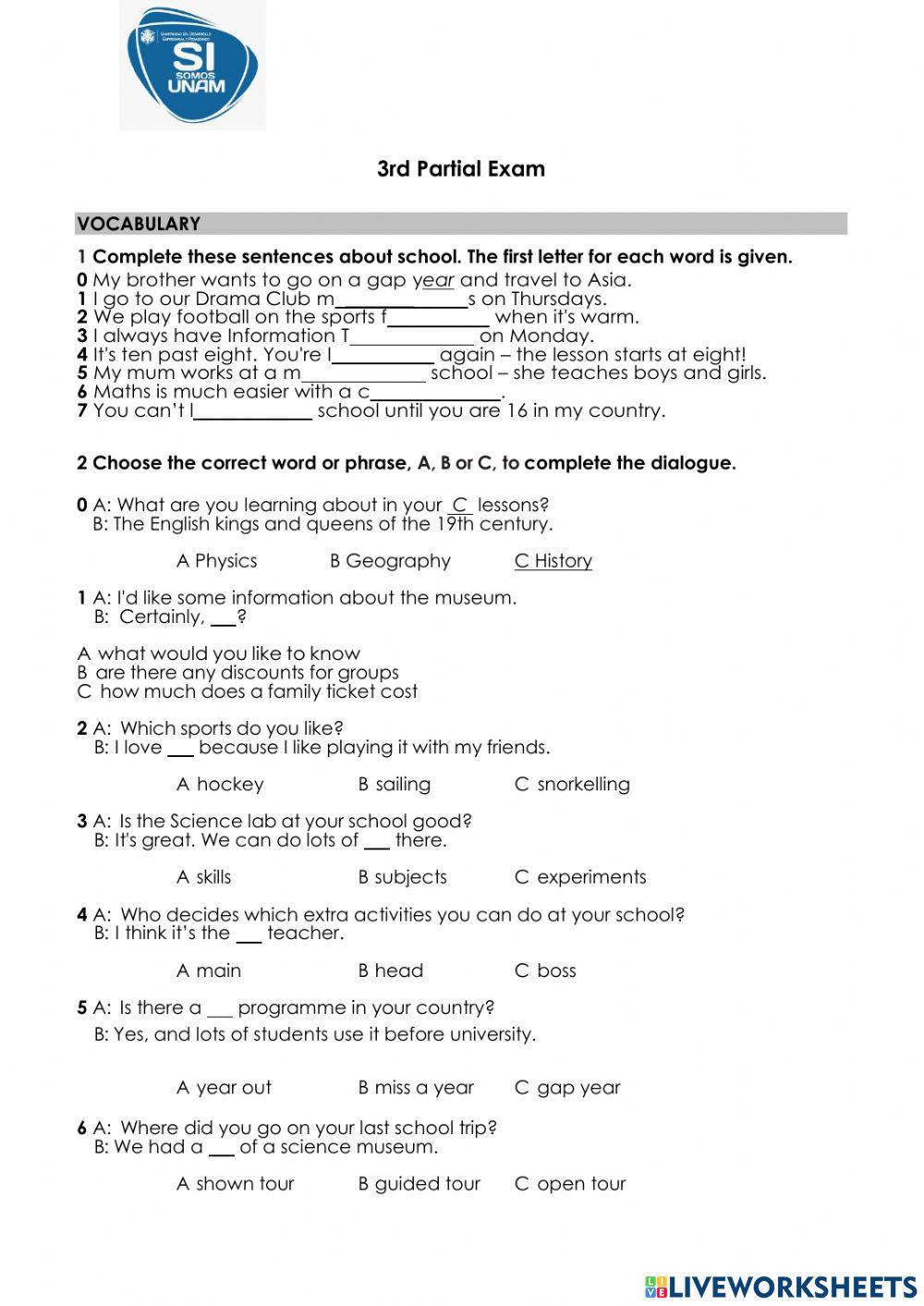 Exam (Starter) UEMSTIS
