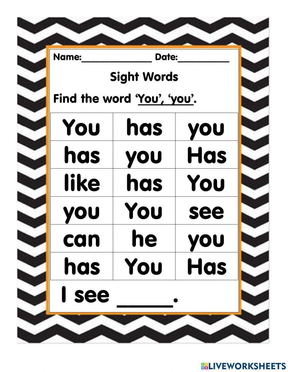 Sight Word You