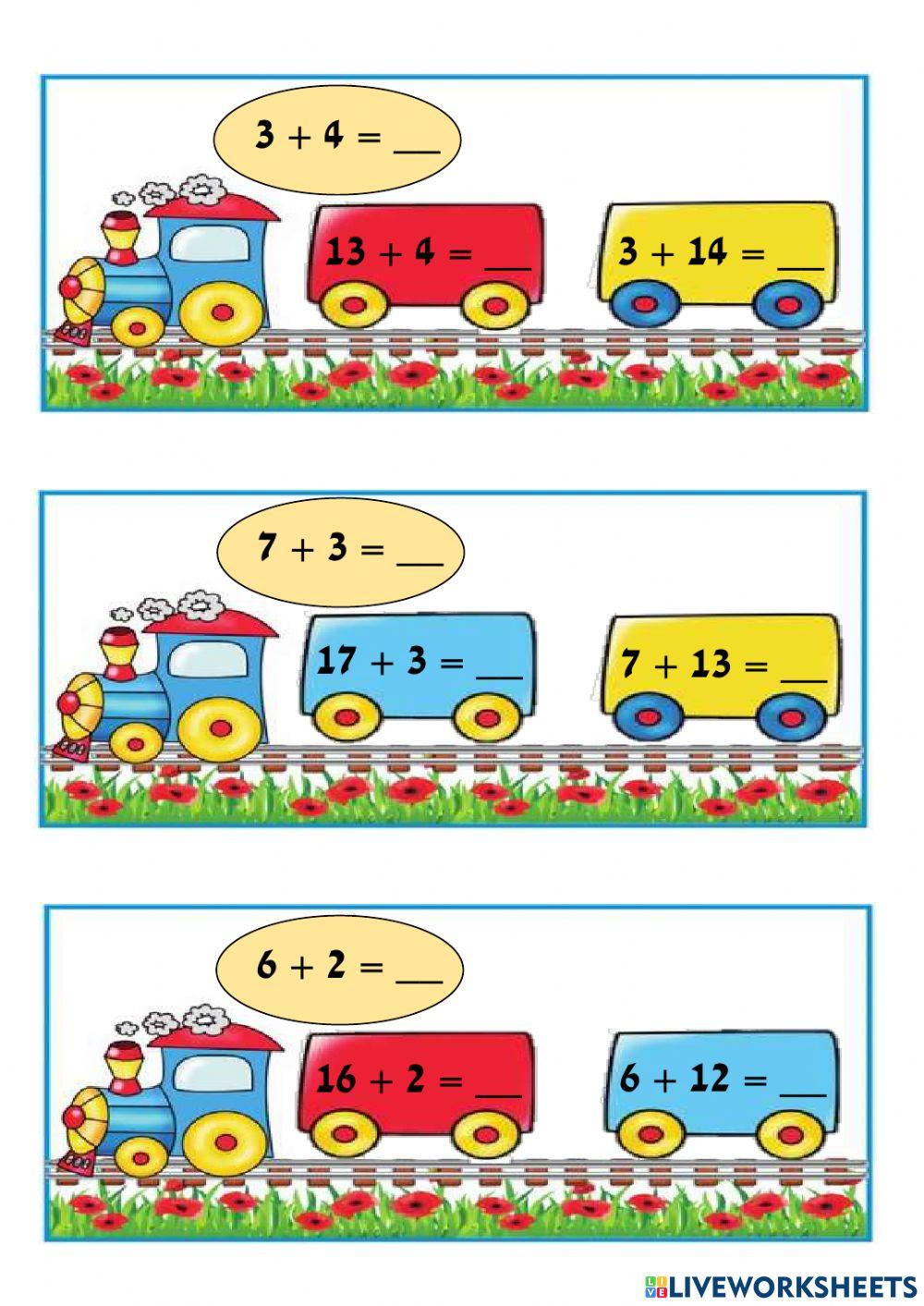 تمارين جمع ضمن 20