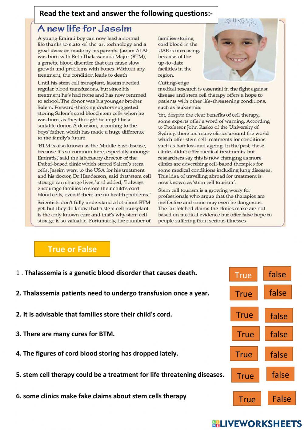 Reading comprehension