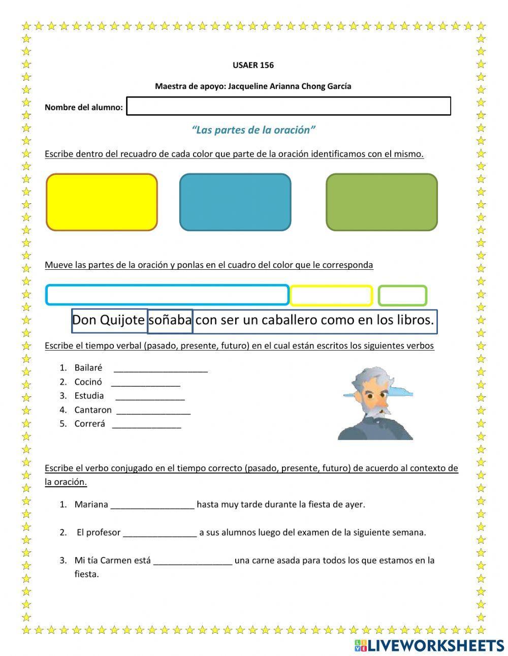 Las partes de la oración (fichas de estructuración)