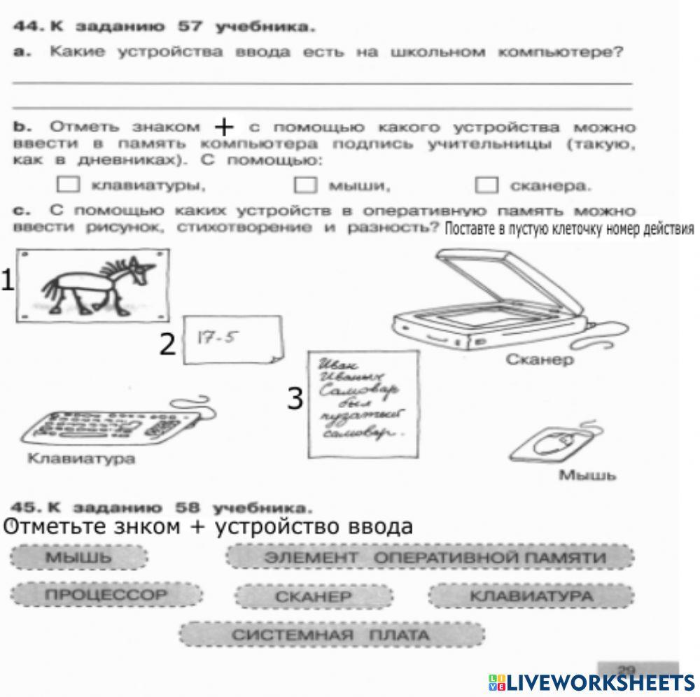 Информатика,1 часть,2 класс interactive exercise | Live Worksheets