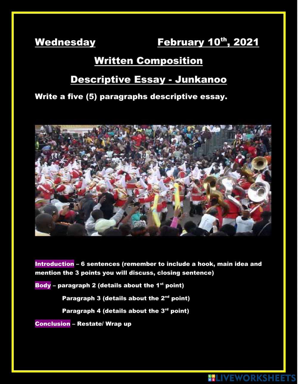 Junkanoo Descriptive Essay