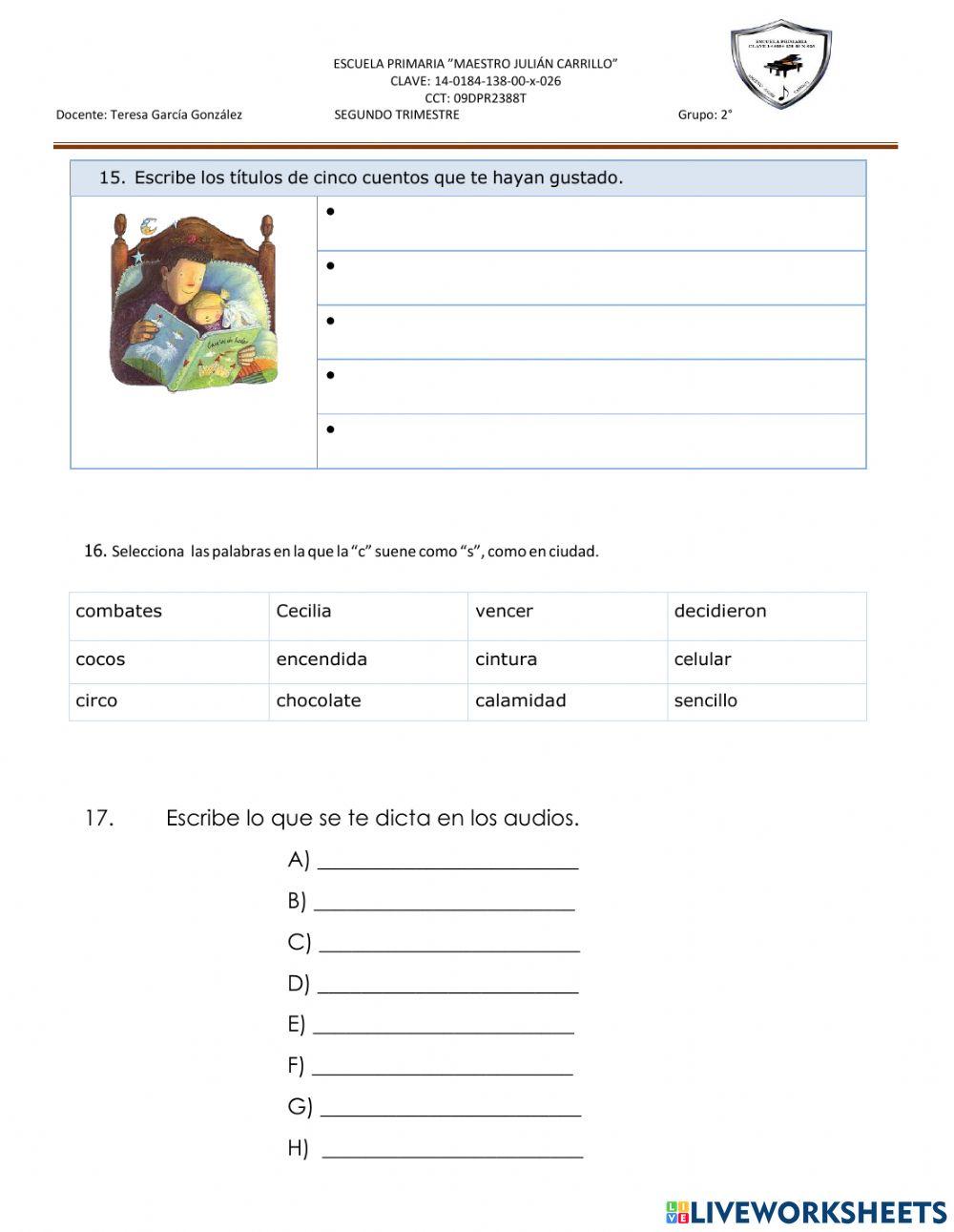 Lengua materna 2 trimestre