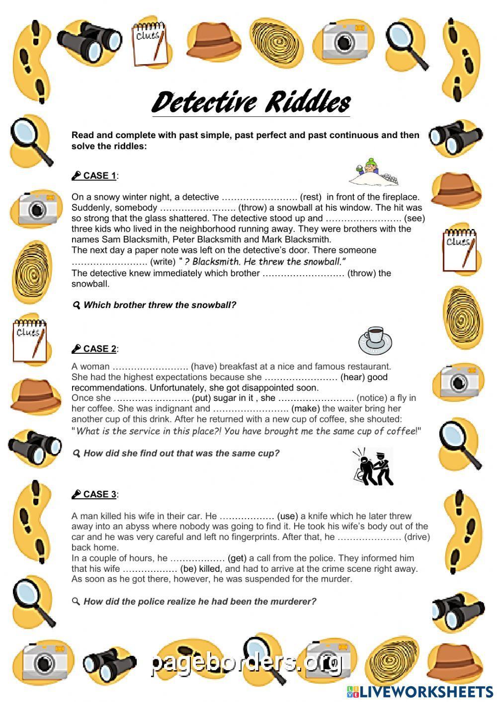Simple past past continuous and past  perfect