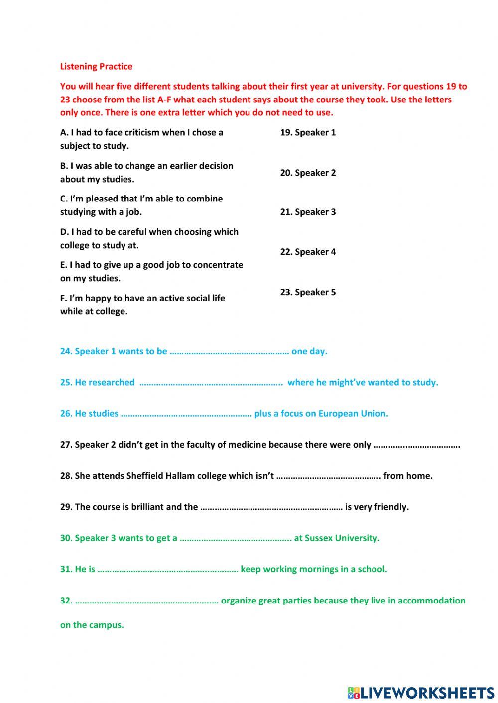 C11 Listening Practice