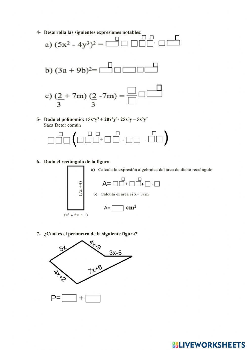 Operaciones con polinomios