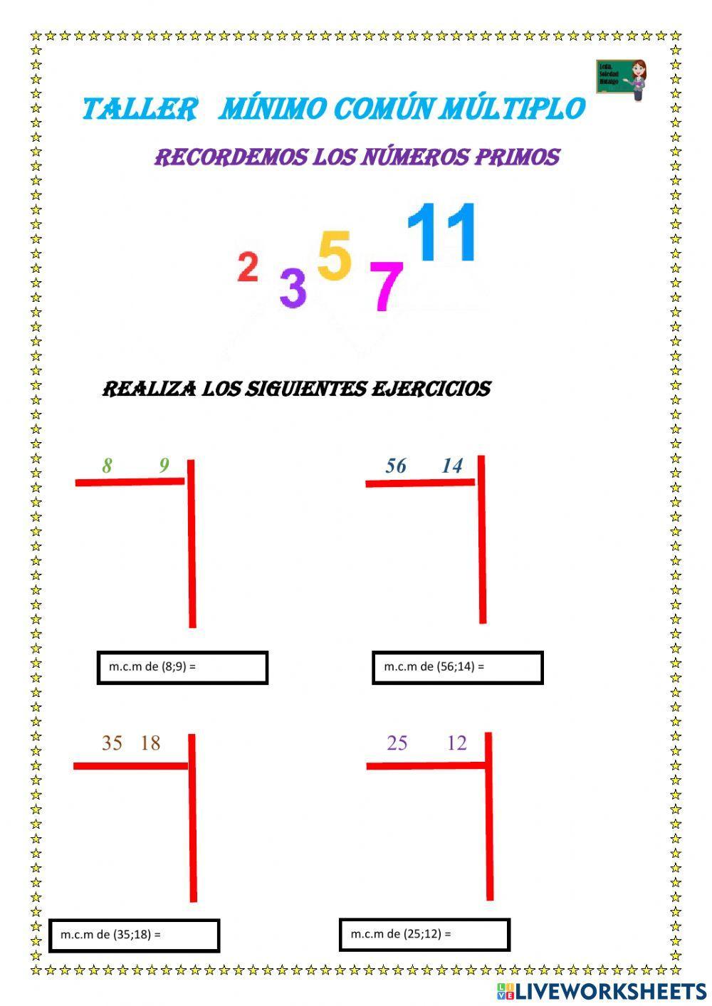 Mínimo común múltiplo
