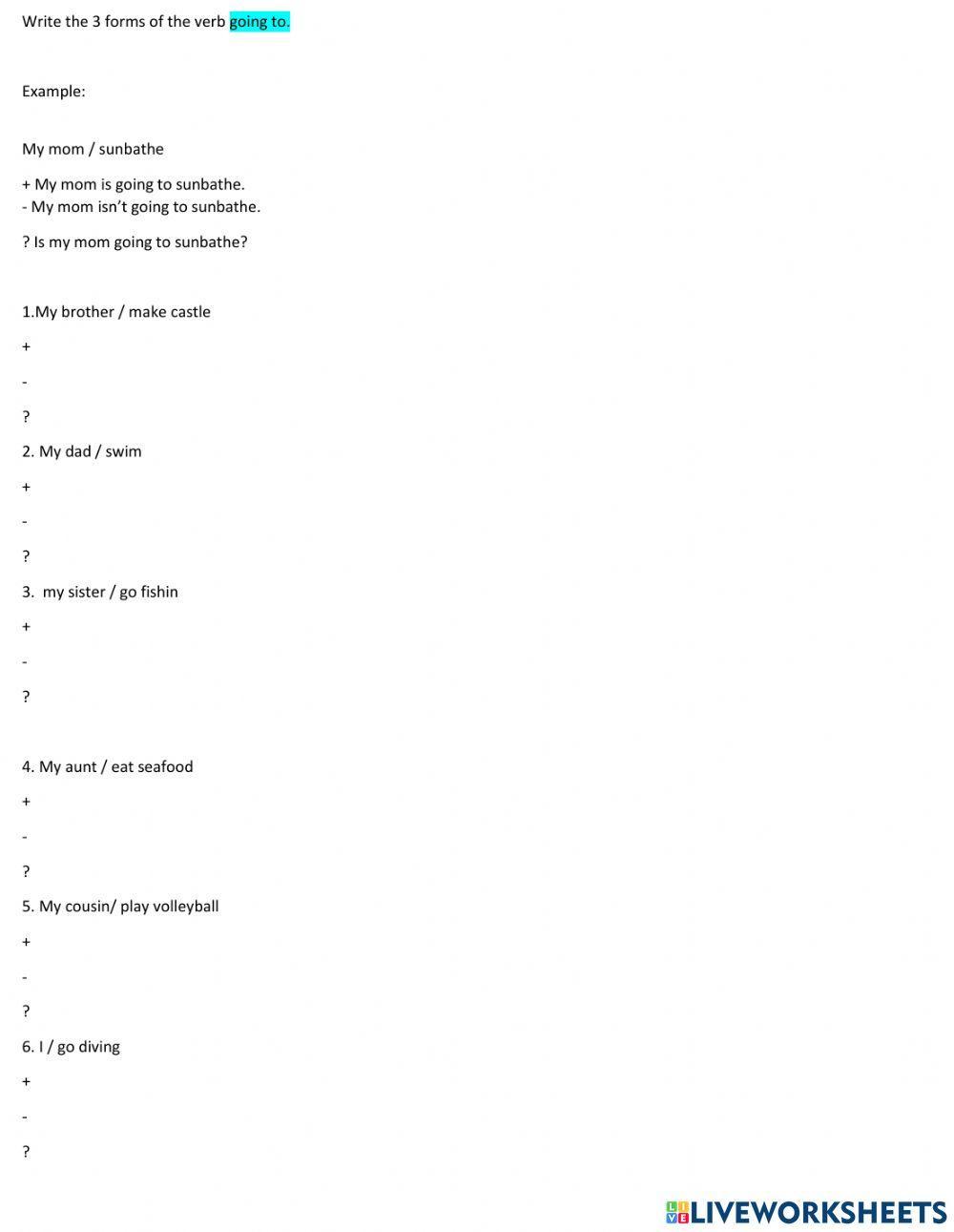 Going to affirmative neg and question form