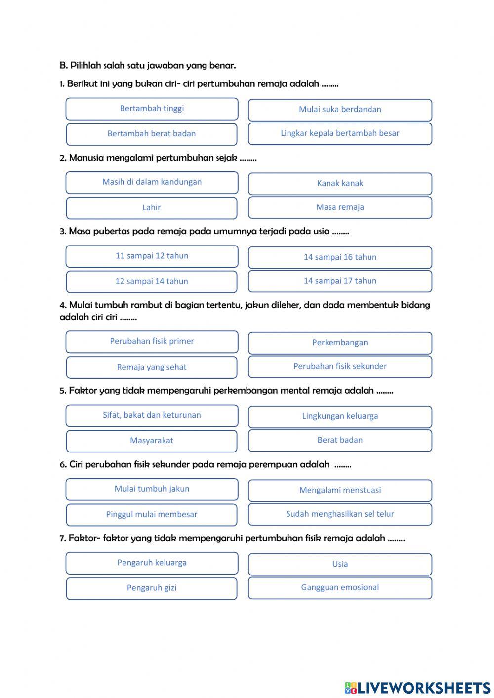 Pertumbuhan dan perkembangan