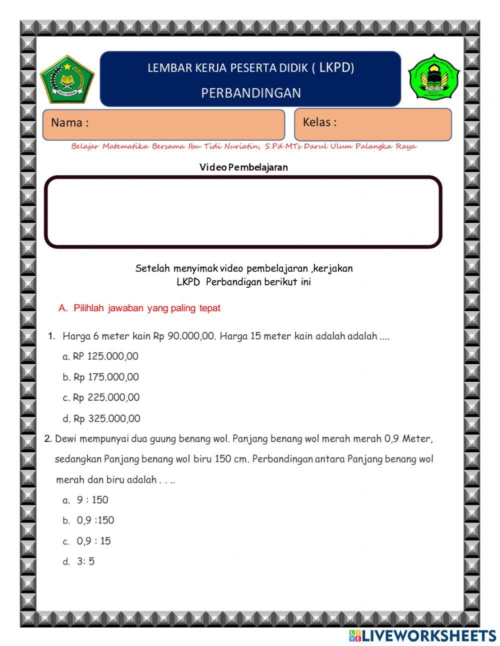 LKPD Perbandingan 7