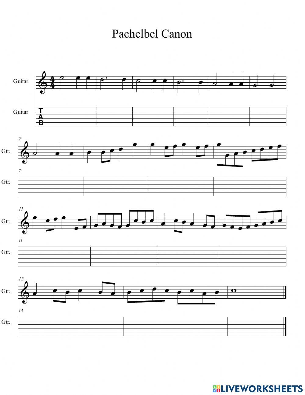 Pachelbel Canon Guitar Music Analysis