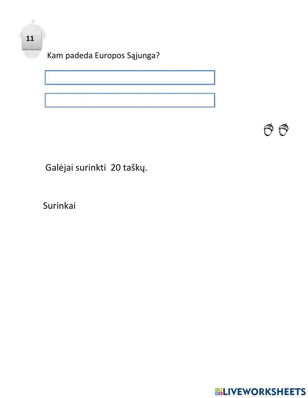 Pasaulio pažinimo tstas Nr. 6