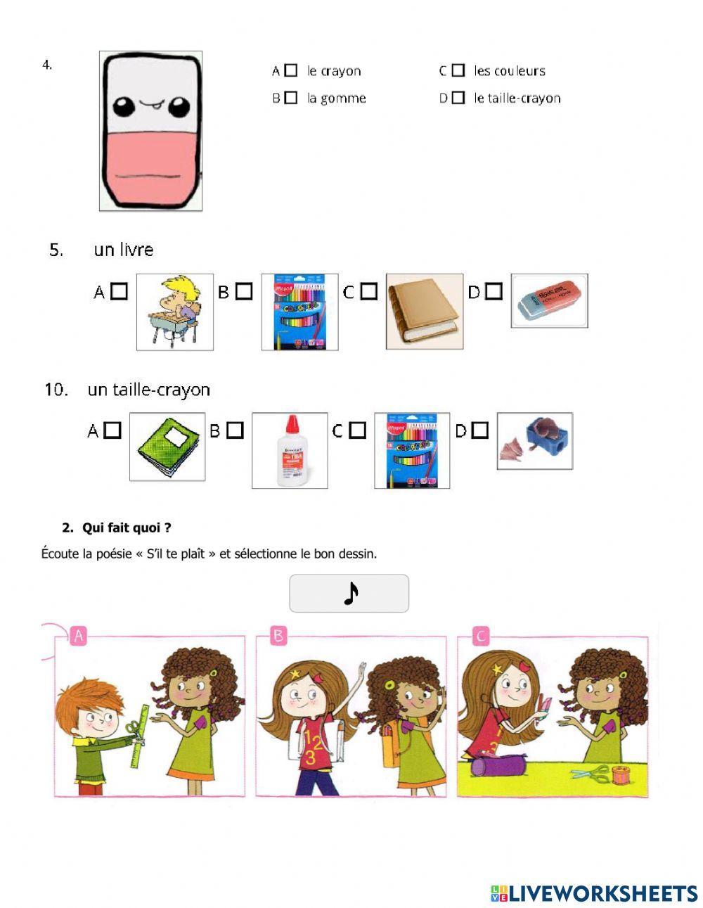 Test 2 - Élémentaire 3ème Année