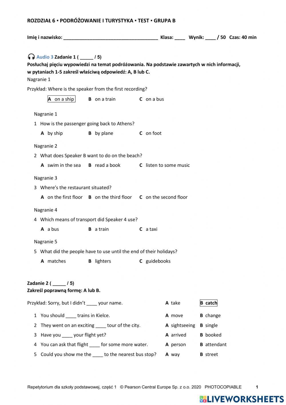 repetytorium-smoklasisty-pearson-u-6-online-exercise-for-live-worksheets