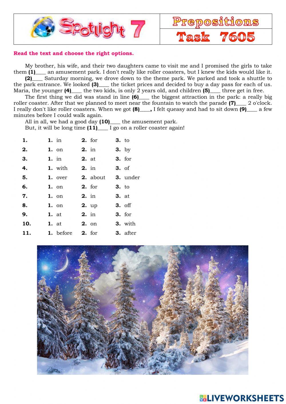 Spotlight 7 Task 7605