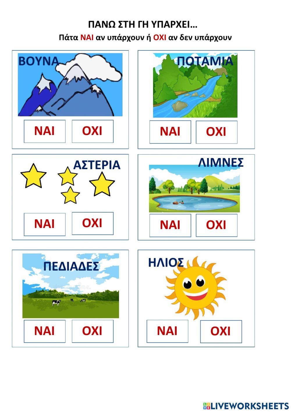 Τι υπαρχει πανω στη γη