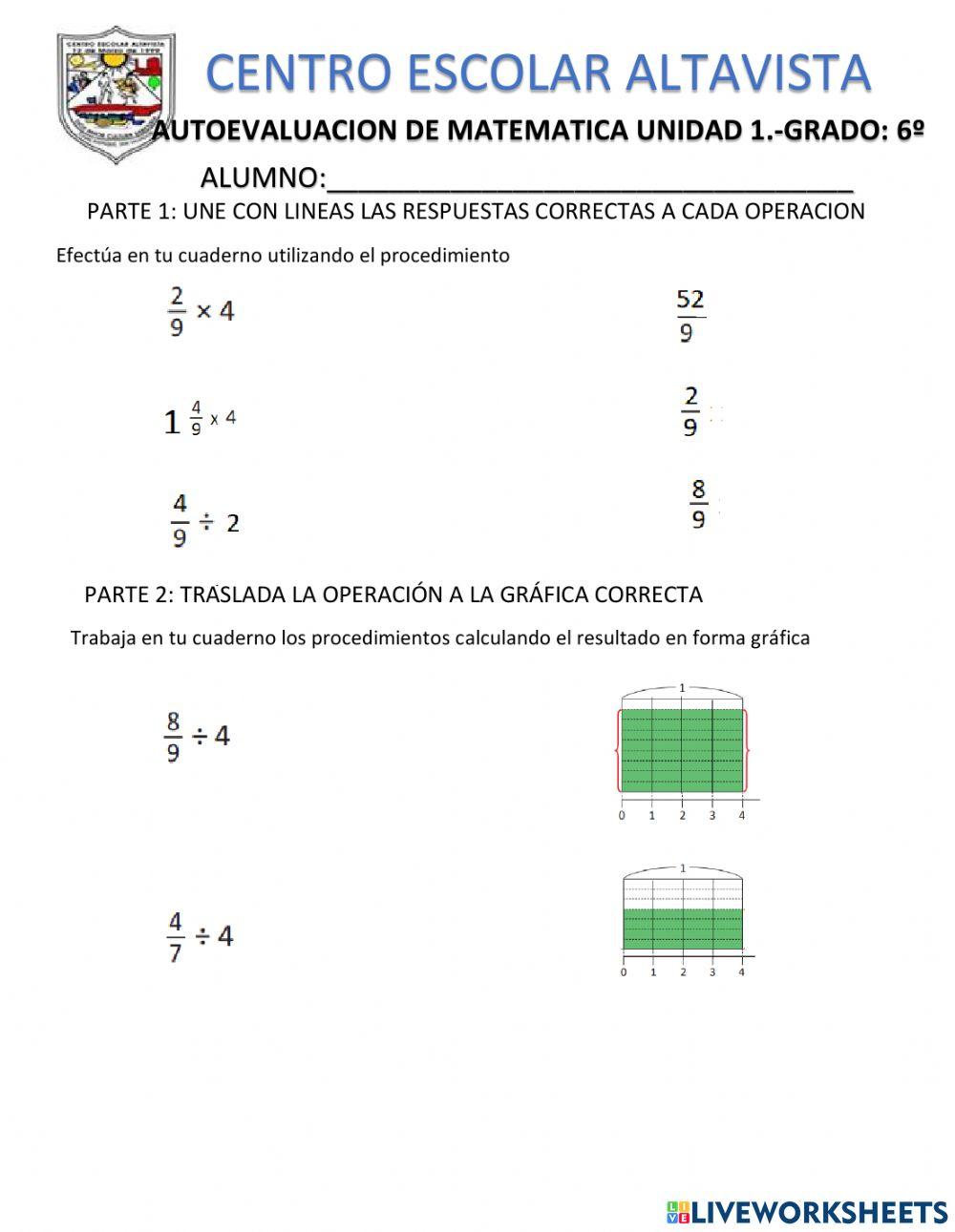 Fracciones: multiplicacion y division