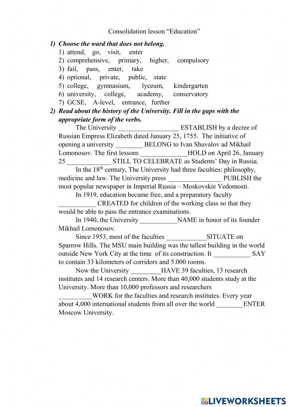 Thh History of Russian education
