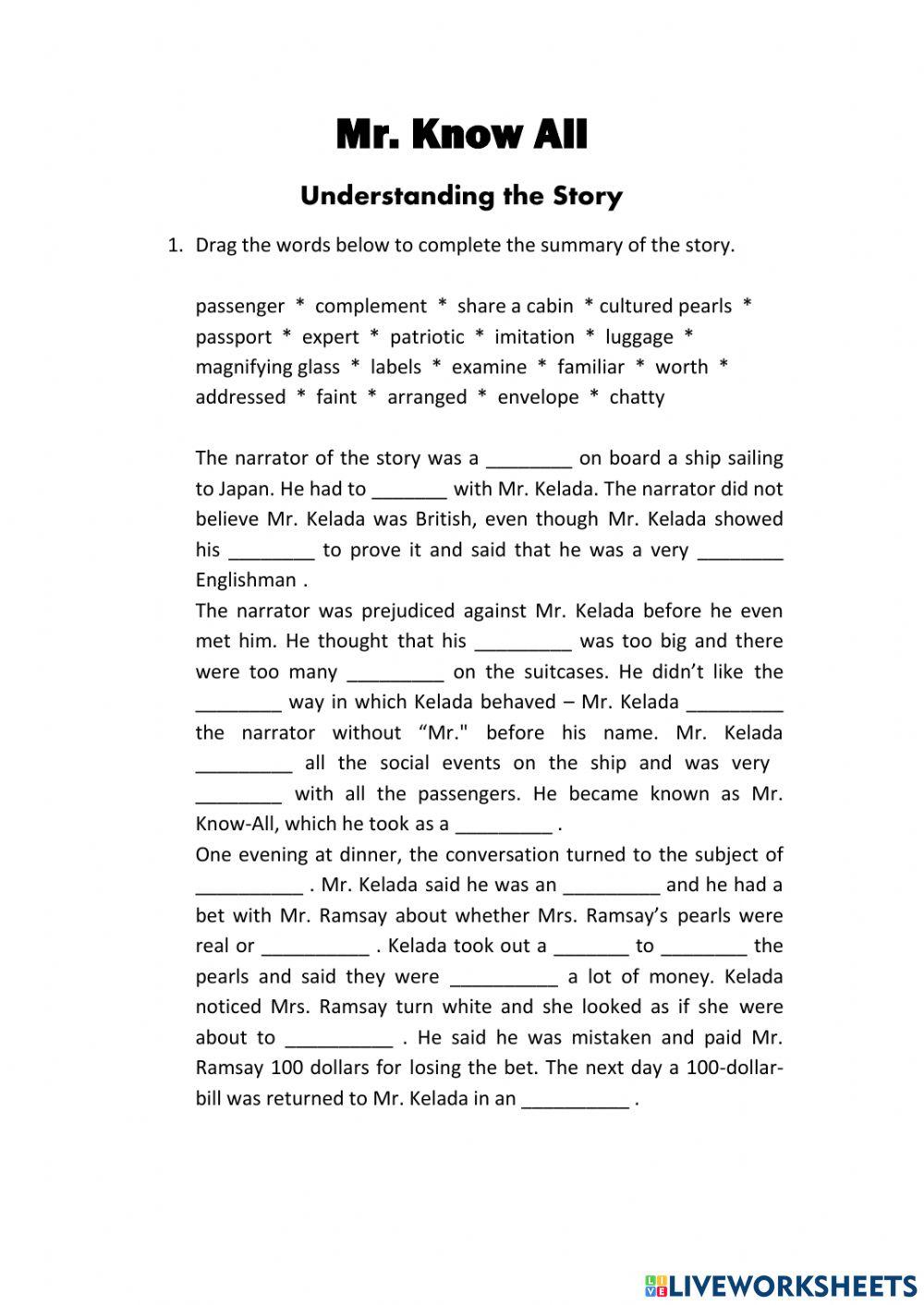 Mr. Know All practice 1