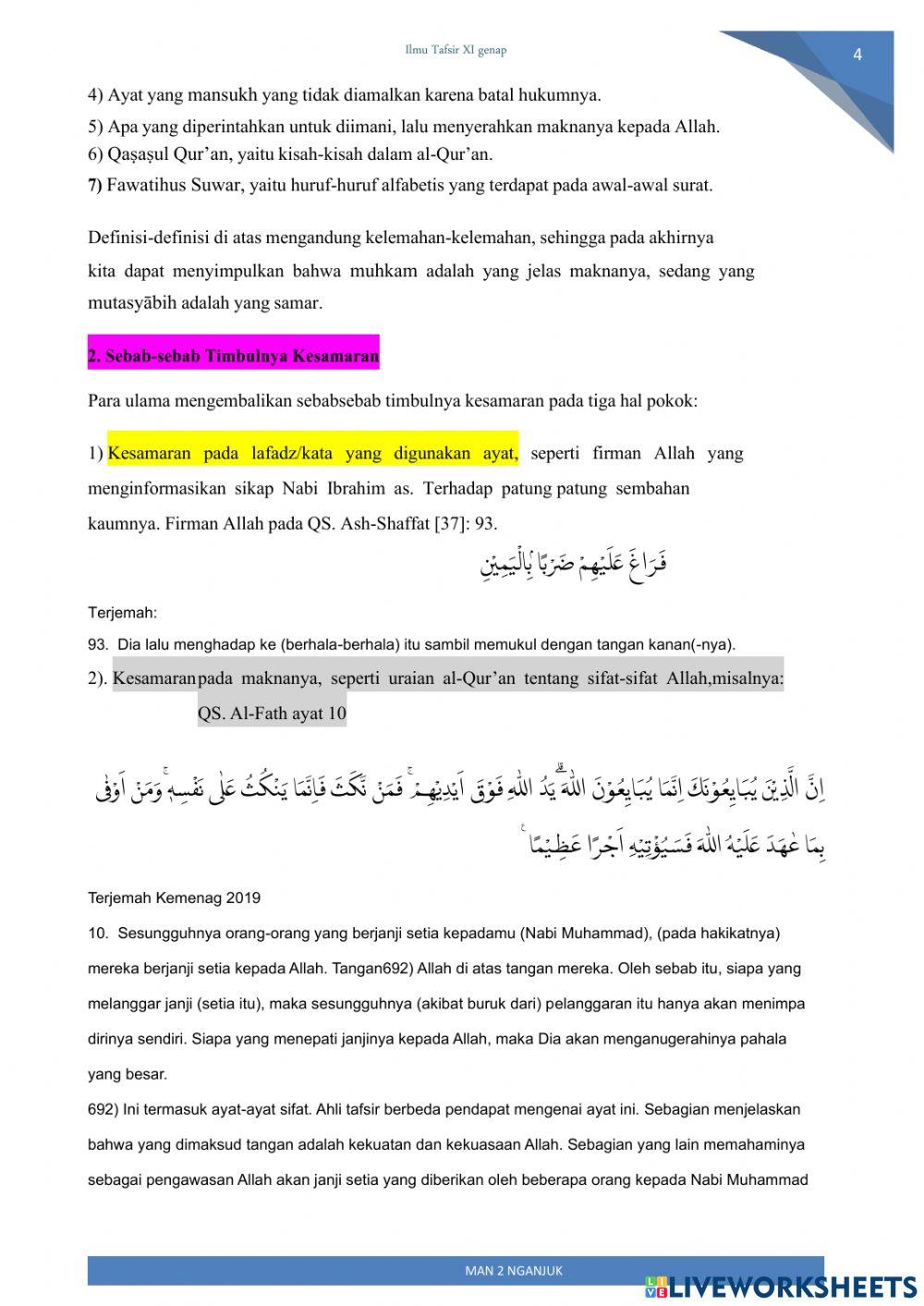 LKPD Ilmu Tafsir XI Genap