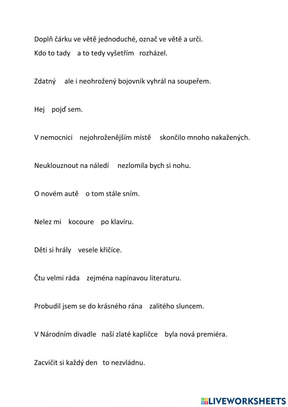 čárka ve větě jednoduché 5