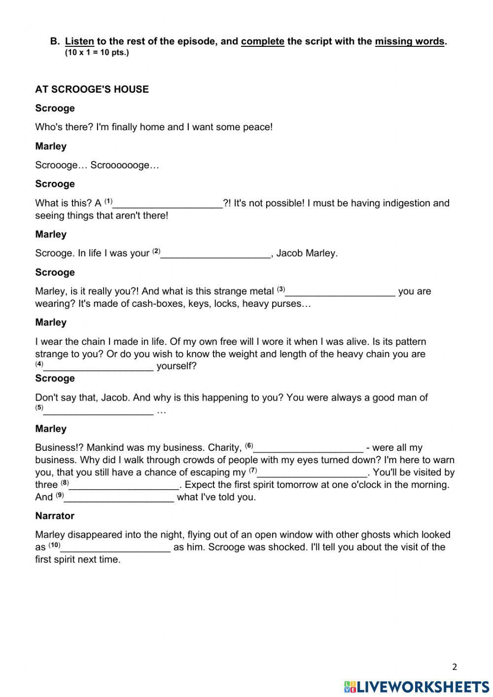 Listening -a christmas carol-