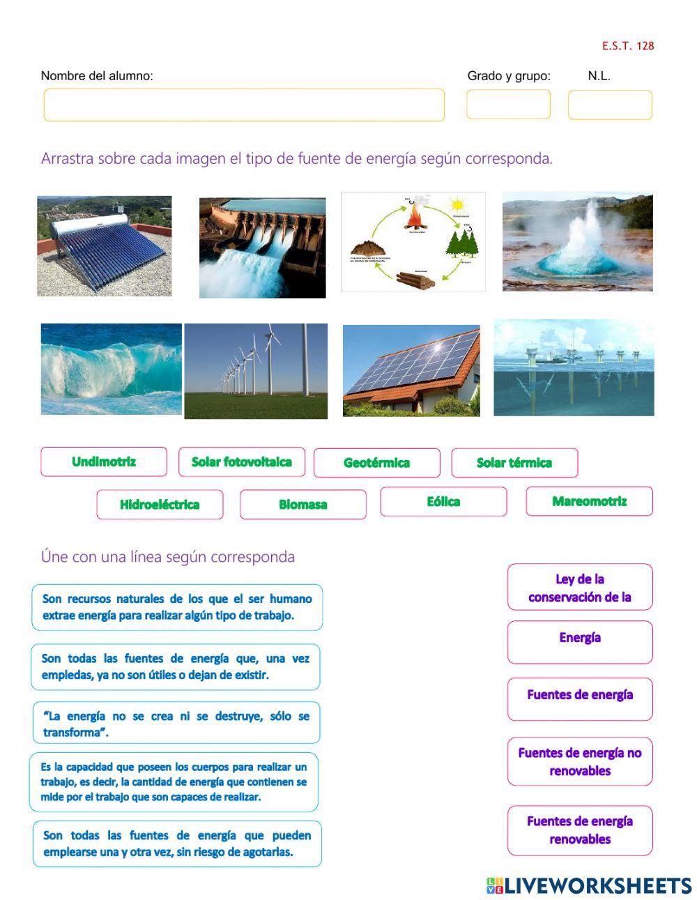 Fuentes y tipos de energía