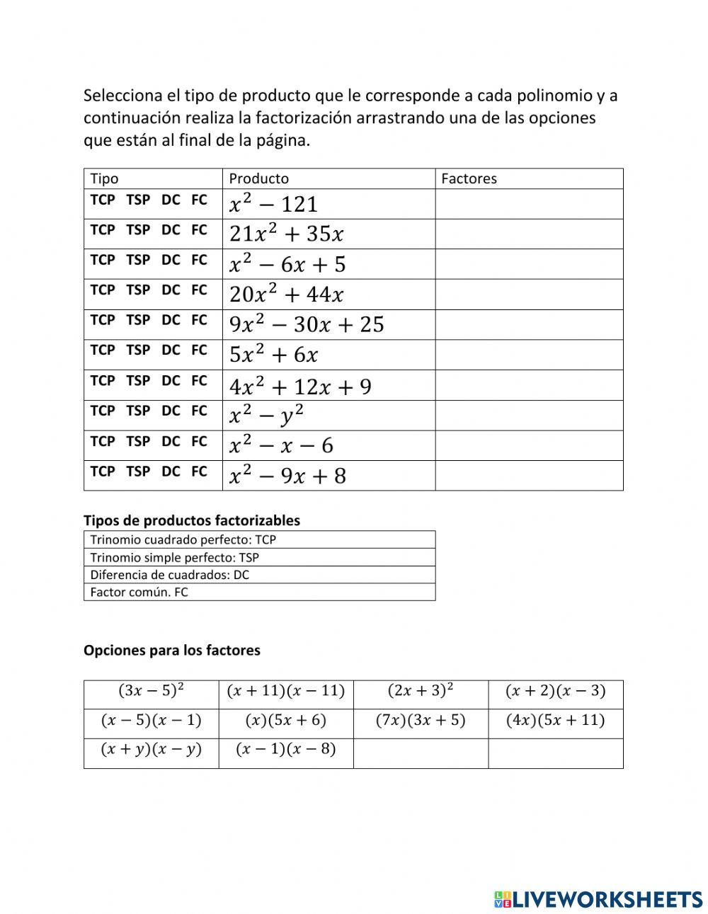 Factorización Factorización