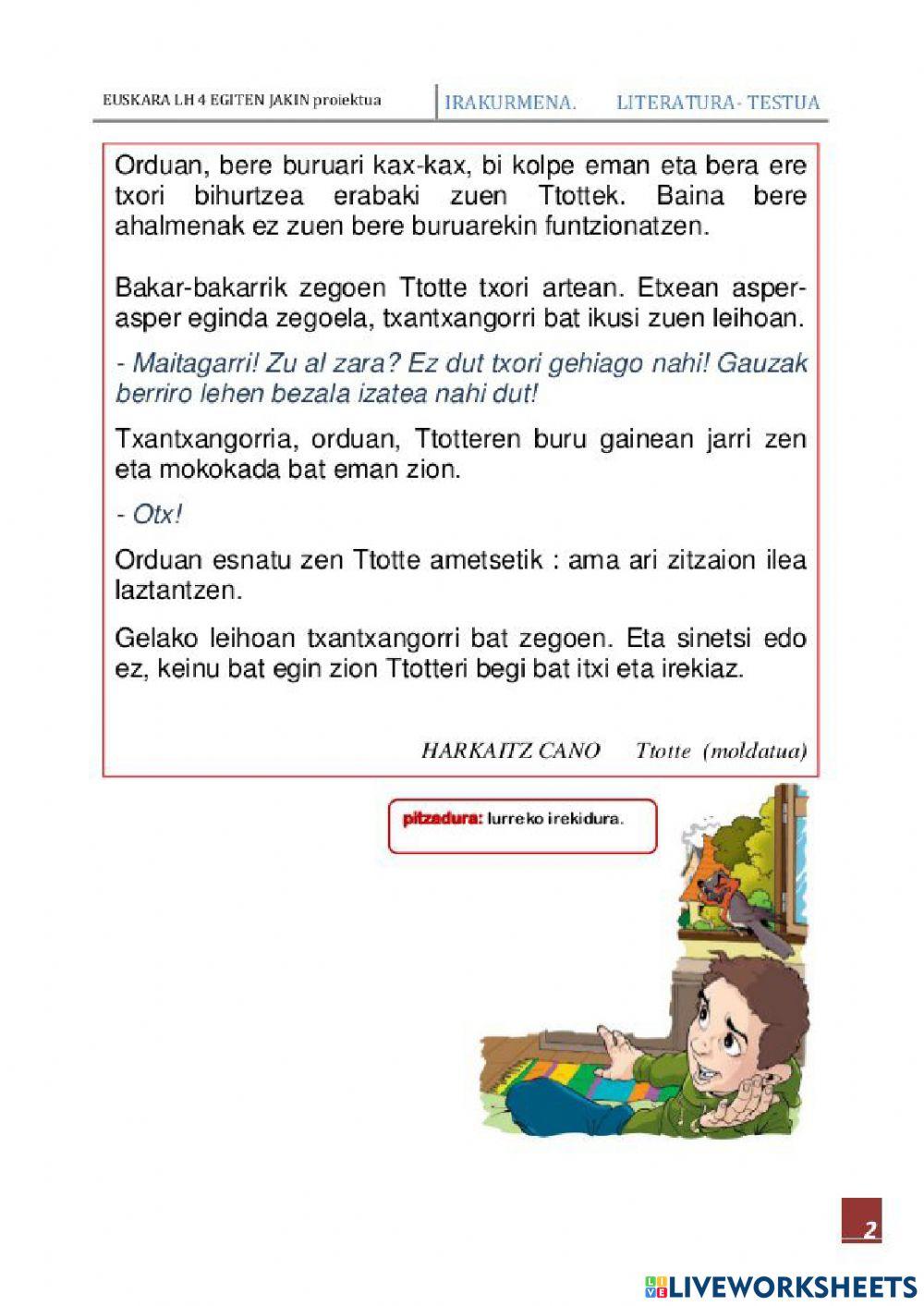 Ttotte irakurketa Ttotte irakurketa