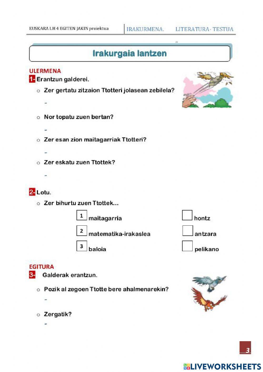 Ttotte irakurketa Ttotte irakurketa