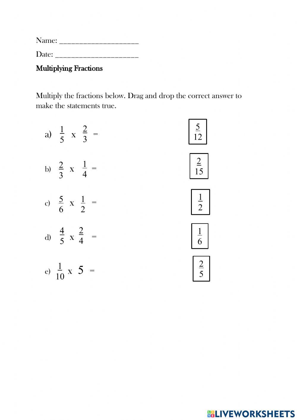 Multiplying Fractions