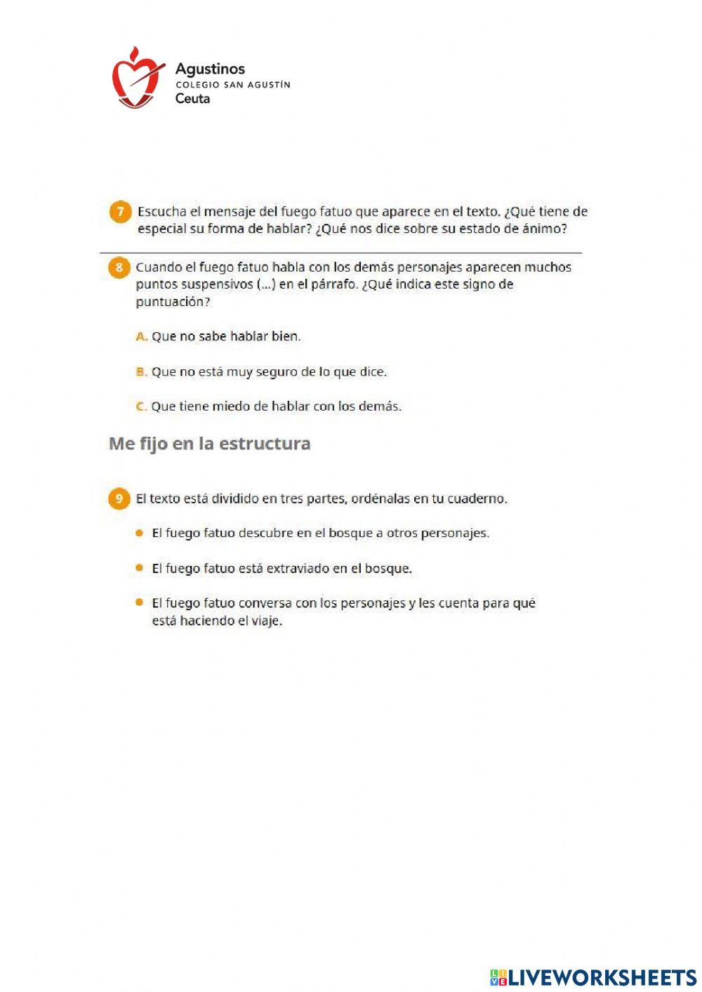 Comprensión Lectora- La Historia Interminable- (Unidad 7)