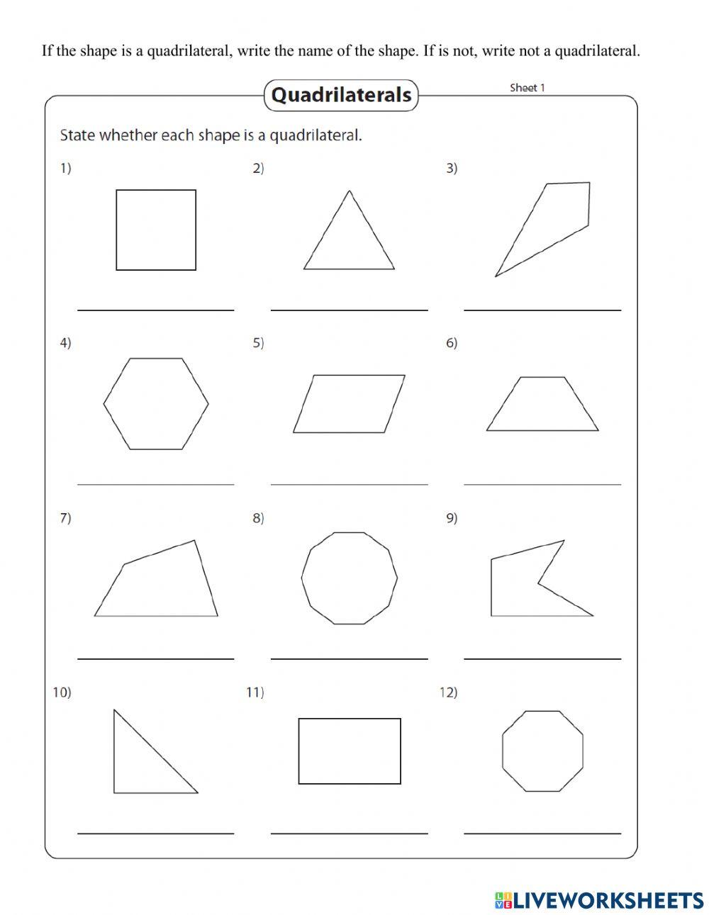 Quadrilateral | Live Worksheets