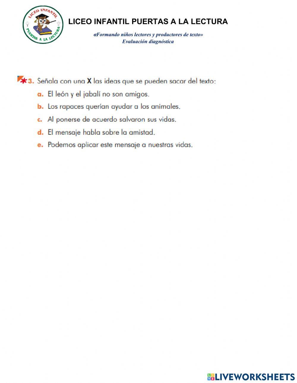 Evaluacion diagnóstica