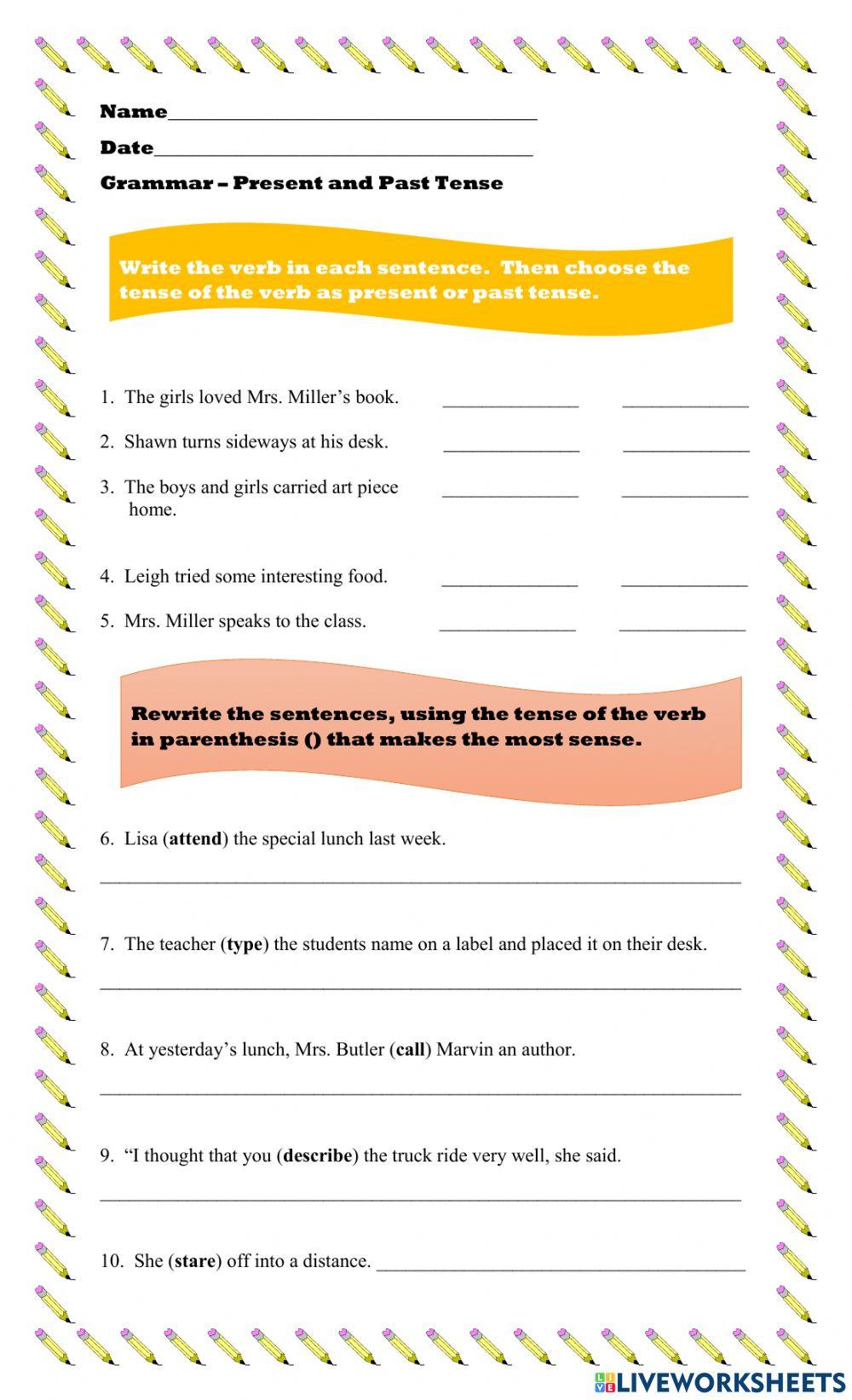 Past and Present Tense Verbs