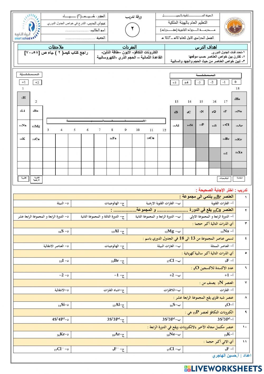 التدرج في خواص العناصر